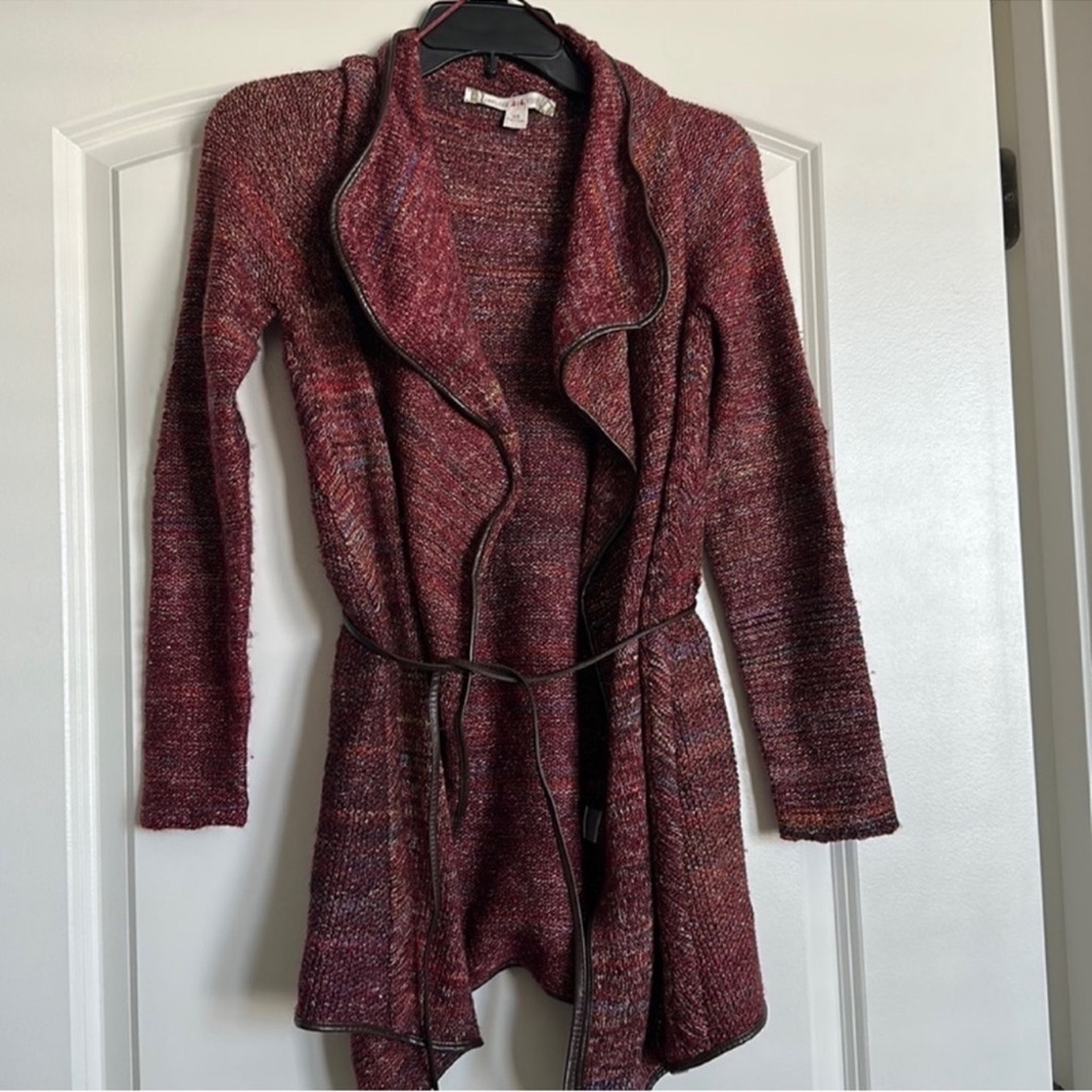 Chelsea & Violet belted open front long sleeve cardigan